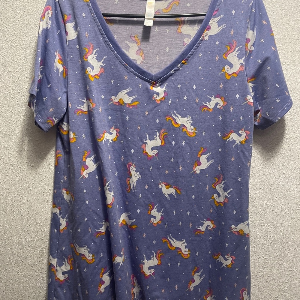 LuLaRoe Purple Unicorn Short Sleeve Christy Tee